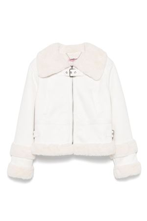 Giacca in pelliccia sintetica bianco MISS BLUMARINE KIDS | IF4042E074310602